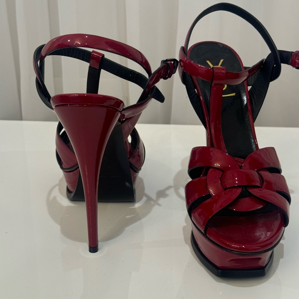 Yves Saint Laurent Red Patent Leather Heels